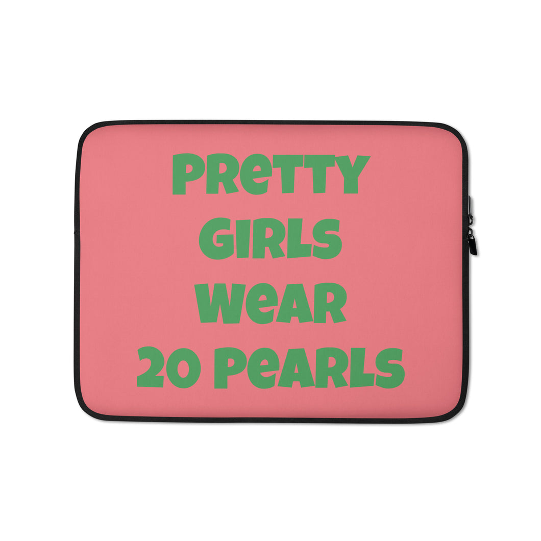 Pretty Girls Wear 20 Pearls Laptop Sleeve