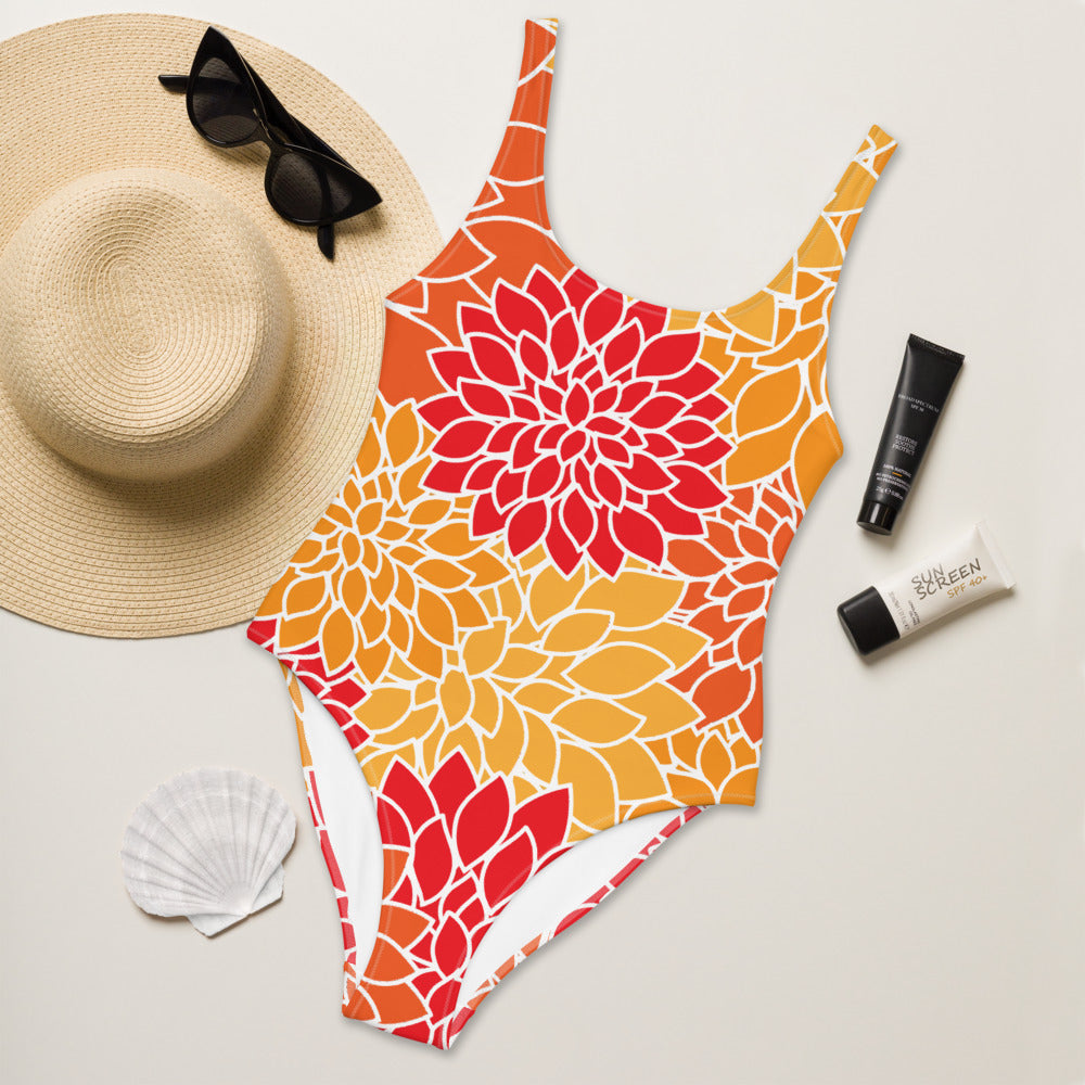 Orange Crush One-Piece Swimsuit (plus size available)