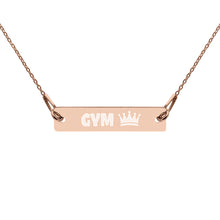 Gym Queen Engraved Silver Bar Chain Necklace