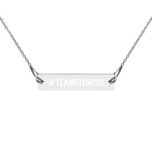#TEAMFITNESS Engraved Silver Bar Chain Necklace