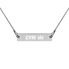 Gym Queen Engraved Silver Bar Chain Necklace