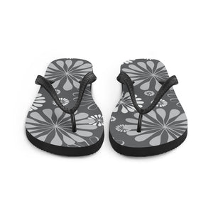 Black Blossoms Flip-Flops