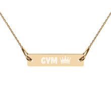 Gym Queen Engraved Silver Bar Chain Necklace